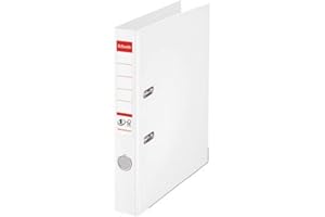 Esselte A4 Lever Arch File, White, 52mm Spine, Plastic, Vivida Range, 811400 (Single Unit)