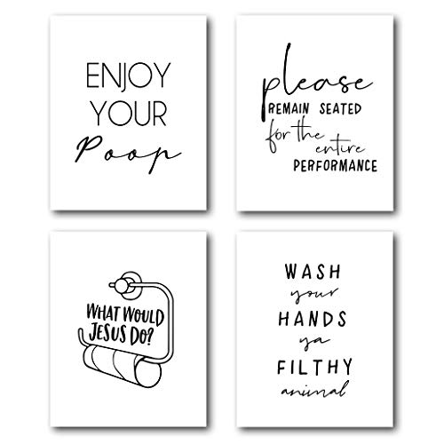 XUWELL Funny Bathroom Quotes Enjoy Your Poop Wall Art Poster Prints
