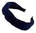 STHUAHE Pack of 3 Women Wide Stripes Cloth Cross Knot Hair Hoop Hairband Headband Hair Accessories (black Darkgrey Deepblue)