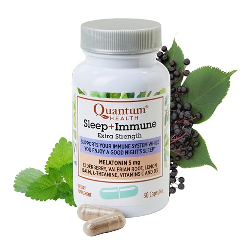 Quantum Health Sleep Immune Melatonin 5mg Support Supplement L Theanine Valeria…
