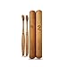 Soft Bristles BPA Free Bamboo Toothbrushes and Cases, Natural Biodegradable, eco-friendly, with travel holders, set of 2 handmade gift set