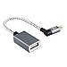 CableCreation Right Angle Micro USB OTG Adapter, Braided Micro USB to USB On The Go Adapter Compatible with Flash Drive, Mouse & Keyboard, Game Controller, Aluminum, Space Gray