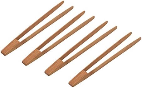 Kitchen Tongs Set Bamboo Toaster Tongs 4-Piece