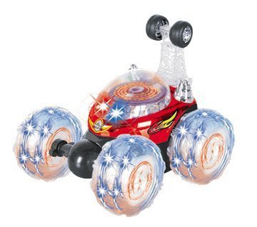 LIB101 Invincible Tornado - Remote Control RC Turbo Twister Stunt Car with Lights and Sound (Red)