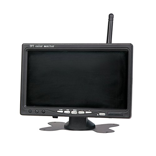 ATian Built-in Wireless Truck Parking System:12-24V Backup Camera + 7 inch HD LCD TFT Monitor Parking Kit IR Night Vision Surveillance Heavy Duty for Long Vehicle Bus Van Pickup Camper