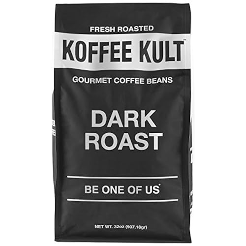 Koffee Kult Dark Roast Coffee Beans - Highest Quality Gourmet - Whole Bean Coffee - Fresh Roasted Coffee Beans, 32oz Grocery & Gourmet Food, Beverages, Coffee, Tea & Cocoa, Coffee, Roasted Coffee Beans