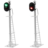 JTD433GR 2PCS Model Railroad Train Signals 2-Lights Block Signal 1:43 O Scale 12V Green-Red Traffic Lights for Train Layout New