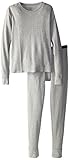 Hanes Big Boys' Thermal Underwear Set, Grey Heather, Small/6-8
