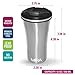 MIRA Stainless Steel Insulated Travel Car Mug, Easy Clean Lid, 12 Ounce, Leak Proof, Spill Proof, Keep Hot or Cold, (Stainless Steel)