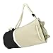 DALIX Large Rope Drawstring Backpack Carry Bag in Black White and Natural