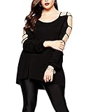 Dokotoo Womens Plus Size Overlay Hammock Cut out Swing Arm Blouse Tops