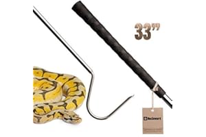 Snake Hook, Copperhead Series for Snakes Small to The Size of a Ball Python, Stainless Steel & Copper, Cage Length (33 inches