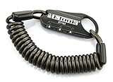 Allnice ET-152 Mini Portable Anti-Theft Resettable 3 Digit Bike Bicycle Cycling Spring Combination Cable Lock Senior Travel Luggage Locks Helmet Lock, 4mmx 1500mm (Black)