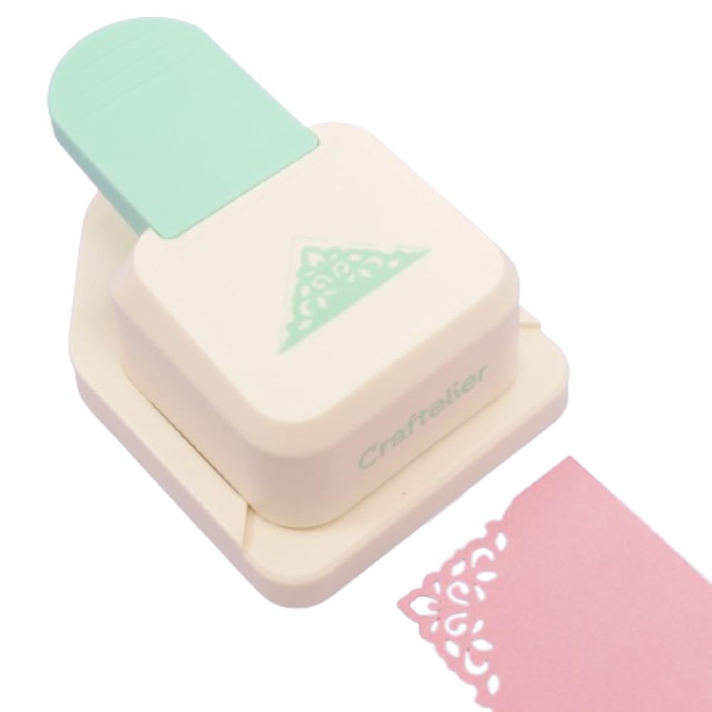 Craftelier - Pressure Lever Filigree Shaped Corner Punch for Die Cuts on Papers and Cardstock | Special for Scrapbooking and Crafts | Size 5 x 3.5 x 3.3 cm