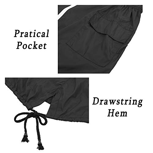 FISOUL Women's Lightweight Waterproof Raincoat Active Outdoor Hooded Rain Jacket Windbreaker （Black, Small - Thumbnail 6