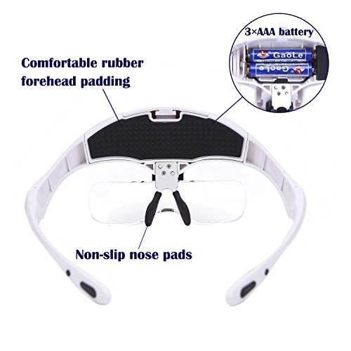 5 Magnifying+Hands+Free+Interchangeable+Replaceable+Lenses1+0X