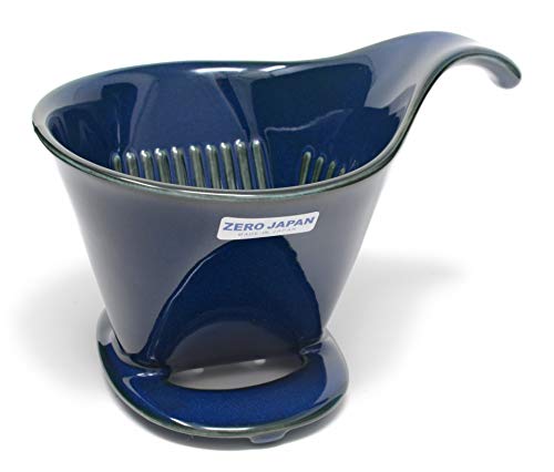 ZERO JAPAN Ceramic Coffee Dripper - Large - Drip Cone Brewer (Jeans Blue)