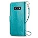 J&D Case Compatible for Galaxy S10e Case, RFID Blocking Wallet Case, Slim Fit Heavy Duty Shockproof Flip Cover Wallet Case for Samsung Galaxy S10e Wallet, Not for Galaxy S10/S10 Plus/S10 5G Aqua