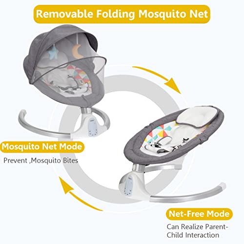 Bioby Baby Swing for Infants,The FivePoint Seat Belt,Bluetooth Touch