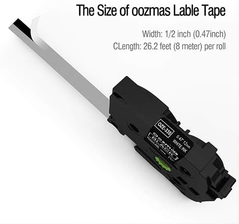 3X Oozmas Compatible with Brother Label Printer Tape Replacement for Ptouch White on Black Tape TZe 12mm 0.47 TZe-335 - Image 5