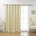 Best Home Fashion Wide Width Thermal Insulated Blackout Curtain - Antique Bronze Grommet Top - Beige - 80
