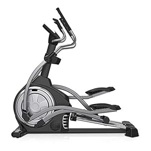 Elliptical Machine Cross Trainer, Space Walker Front Flywheel Elliptical Machine, 16-Speed Electromagnetic Control Resistance Adjustment, 14kg Two-Way Silent Flywheel, Double Handle, Adjustable Slope