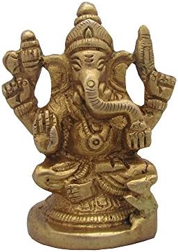 Universal World Brass Material Lord Ganesha Statue For Car Dashboard Large