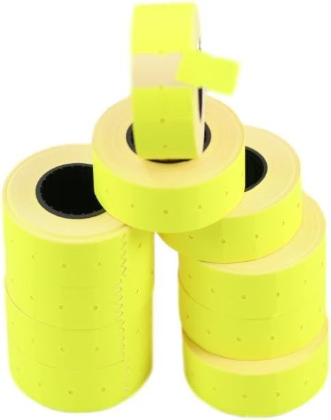 (10 Rolls) Yellow 21 x 12 mm Colored Paper Sticker Price Gun Pricemarker labels MX-5500