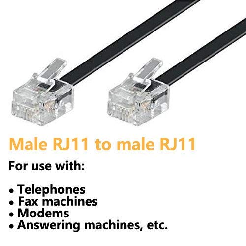 image for Uvital 25 Feet Telephone Landline Extension Cord Cable Line Wire with 