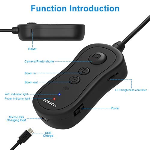 Wireless Endoscope FOXWELL WiFi 5.5mm Borescope Inspection Camera 2200mAh Battery 1080P HD Semi-Rigid Snake Camera Compatible with Android and iOS Smartphone Tablet (16.4FT)