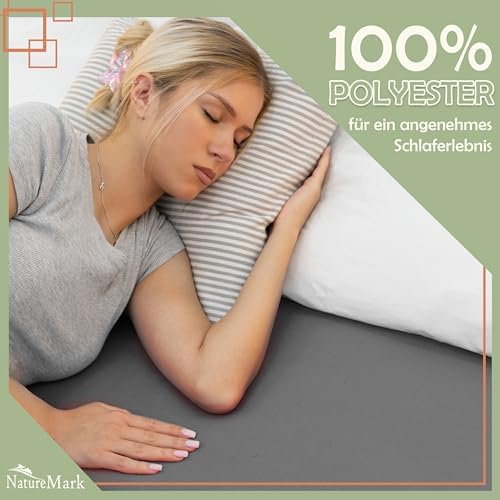 NatureMark Mikrofaser SPANNBETTLAKEN 2er Pack zum Sparpreis! viele Größen und Farben Markenware (Bettlaken 90x200-100x200 cm, Anthrazit Grau) 7