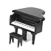 MagiDeal 1/12 Dollhouse Miniature Wooden Piano with Stool Black