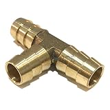 EDGE INDUSTRIAL 1/2" Hose ID Brass Hose Barb TEE SPLICER Fitting Fuel / AIR / Water / Oil / Gas / WOG (Qty 01)