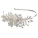 Diamondo Bride Crystal Headbands Flower Vine Pearl Bridal Hair Accessory Pearls Beads Rhinestone Flower Vine Wedding Party Headpiece