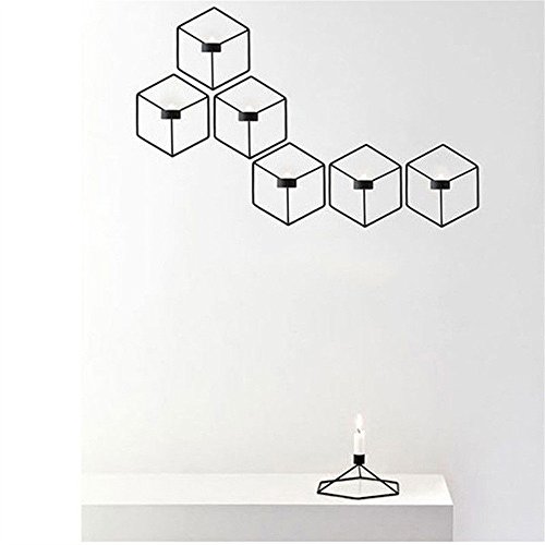 image for Yezijin Home Decor, Nordic Style 3D Geometric Candlestick Metal Wall C