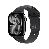 Apple Watch Series 11 (GPS Model) - 1.8 Inches (46 mm) Jet Black Aluminum Case and Black Sport Band - M/L, Sleep Apnea, Hypertension Patterns, Blood Oxygen, ECG, Ovulation Estimation, Heart Rate