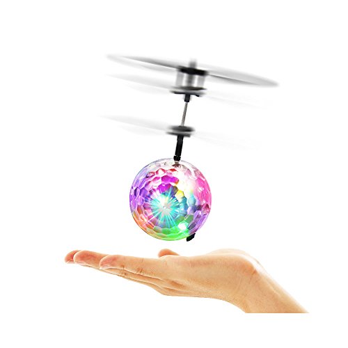 HaloVa RC Drone Suspending Helicopter Ball Flying Ball Built-in Shinning LED Lighting for Kids, Gesture-Sensing No Need to Use Remote Control, 360-Degree Colorful Transformation