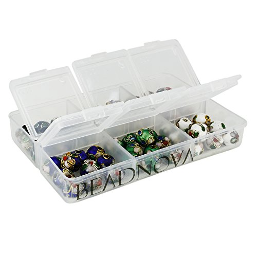 BEADNOVA 8mm Handmade Round Enamel Cloisonne Beads for DIY Jewelry Making Craft Loose Beads 60 Pcs Assortment Color Box Set (03)