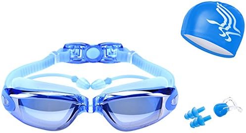 JoyUtoy Myopia Swim Goggles, Swimming Glasses for Adult Men Women Youth Kids Child, with Anti-Fog, Waterproof, UV 400 Protection (Blue, 400 diopter)