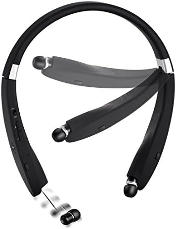 coolcoo2 Bluetooth Headset, Creative Design Wireless V4.1 Foldable & Retractable Neckband Headphones for Running/Exercise/Sports Wireless Bluetooth Earbuds Headset Earphones -Black