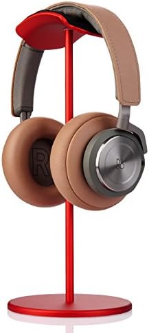 Steady Headphone Stand,Jokitech Large Leather Headband Aluminum Headphone Stand Suitable for Beats Sennheiser Sony Audio-Technica Bose Shure AKG Logitech BeoPlay Razer Gaming Headphones and More -Red