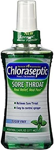 Chloraseptic Sore Throat Spray, Menthol, 6oz. Per Bottle (4 Pack)