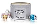 Scented Massage Oil Candle - Strawberry and Champagne Aromatherapy | Destiny Candle by Karen Michelle | Beautiful Piece of Jewelry Inside | Rekindle the Romance (Tin, 4oz (18 hour burn time))