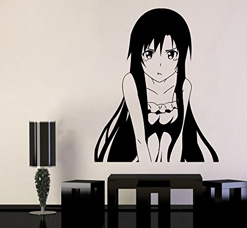 Sword Art Online Wall Vinyl Decal Beauty Yuuki Asuna Vinyl Art Home Interior Decor Bedroom Sticker GhildRoom Design sao13(22x27)