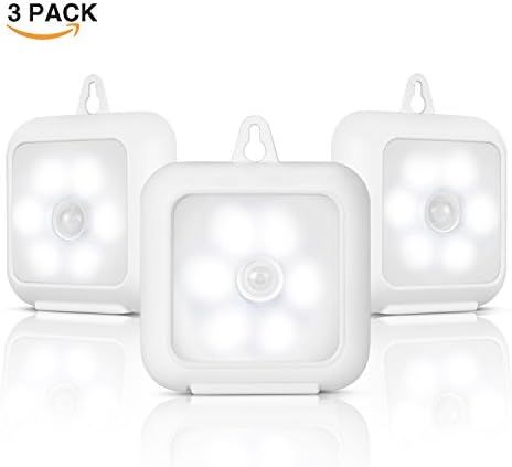 Motion Sensor LED Light Battery-Powered Night Light With Magnets Cover for Closet Lights, Stair Lights, Puck Lights and Safe Lights, 3 Pack