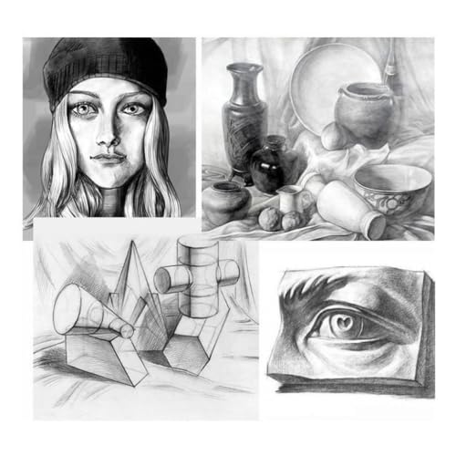 Kit Lápis de Desenho Profissional 29 Peças com Estojo Portátil, Lápis Artísticos, Borrachas, Estilete e Acessórios para Artistas e Estudantes Linha Super Premium 2H B HB 2B 3B 4B 5B 6B 7B 8B