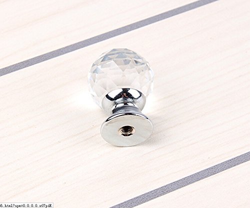 image for Do4U 10pcs 30mm Crystal Glass Cabinet Knob Drawer Pull Handle Kitchen 