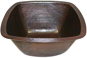 SimplyCopper 15" Square Copper Kitchen Bar Prep Sink