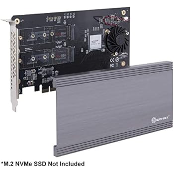 Syba I/O Crest SI-PEX40129 Dual M.2 NVMe Ports to PCIe 3.0 x16 Bifurcation Riser Controller - Support Non-Bifurcation Motherboard
