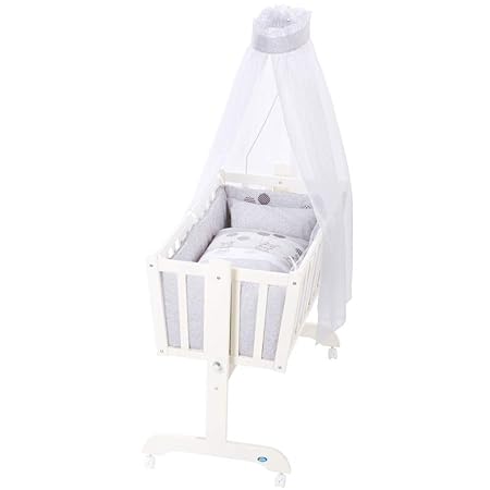 Alvi Wiegengarnitur 3-tlg. Himmelset Hippo silber 80x80 cm 411509729